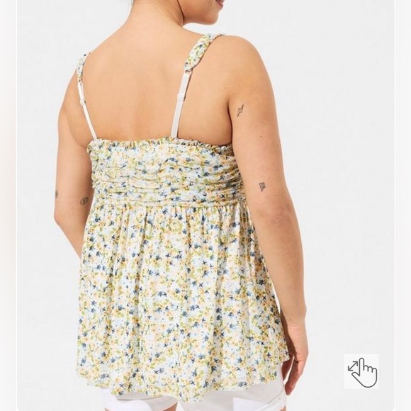 Torrid Stretch Mesh Babydoll Ditsy Floral 3 NWT - Picture 3 of 7